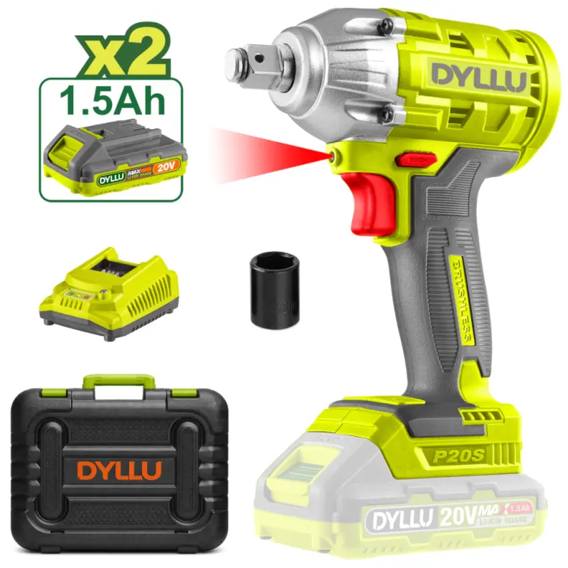 Llave Impacto Inalambrica 20v Dyllu By Total 300nm 3300gpm DTCD1512-4