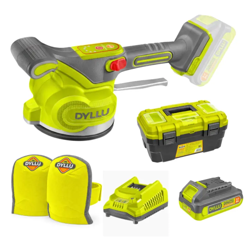 Ventosa Vibradora para Baldosas 20V Kit Completo Dyllu DTTVM1D128-4