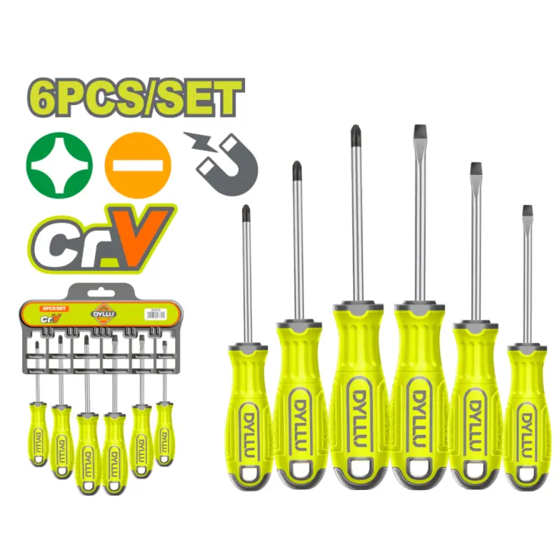 Kit De 6 Destornilladores Cr-v Dyllu DTSS1206