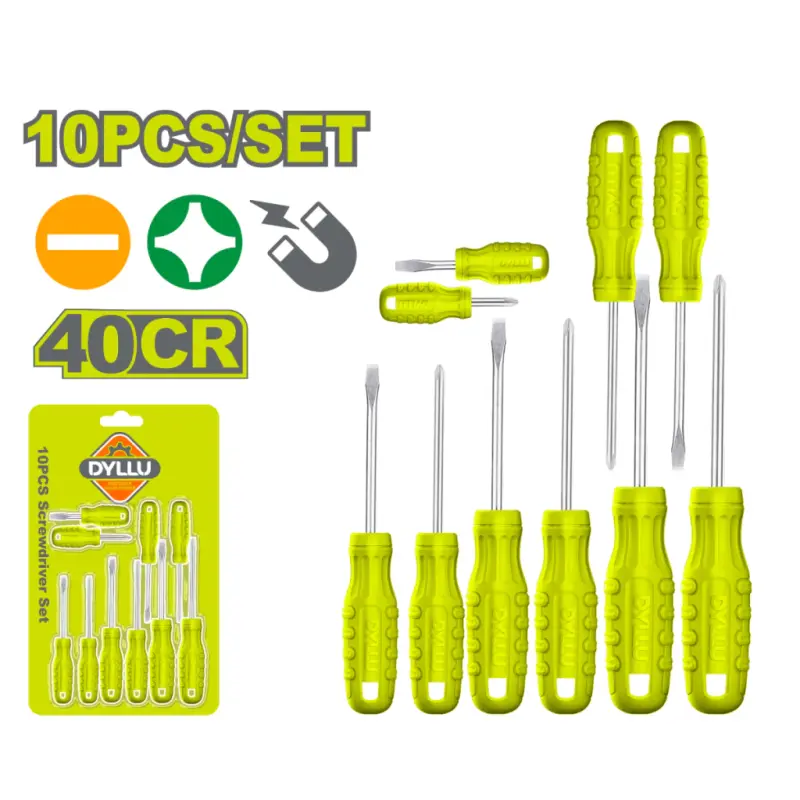 Set de 10 destornilladores punta magnetizada DTSS2410