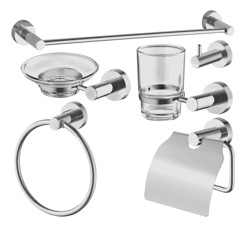 Set De 6 Accesorios Para Baños Metalicos Dyllu DTZG1516
