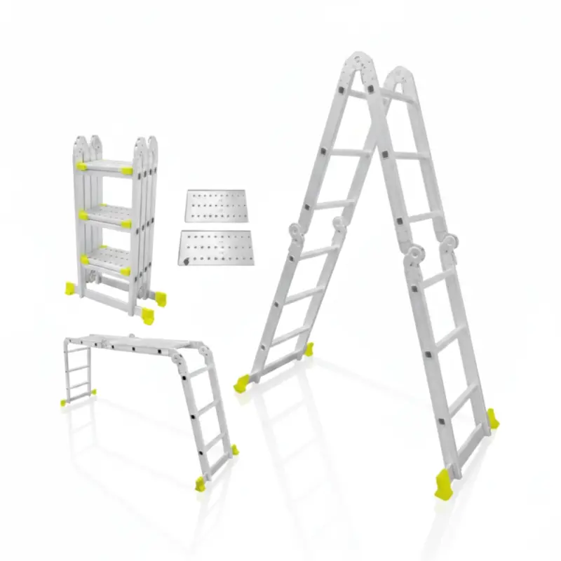 Escalera Plegable Multiproposito Articulada 4x3 De Aluminio DTLD7H43