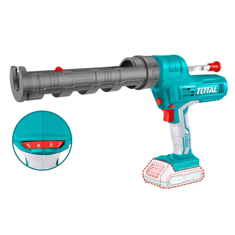 Pistola Inalámbrica Total 20v Para Silicona En Pomo Cartucho 10'' Total TCGLI2001