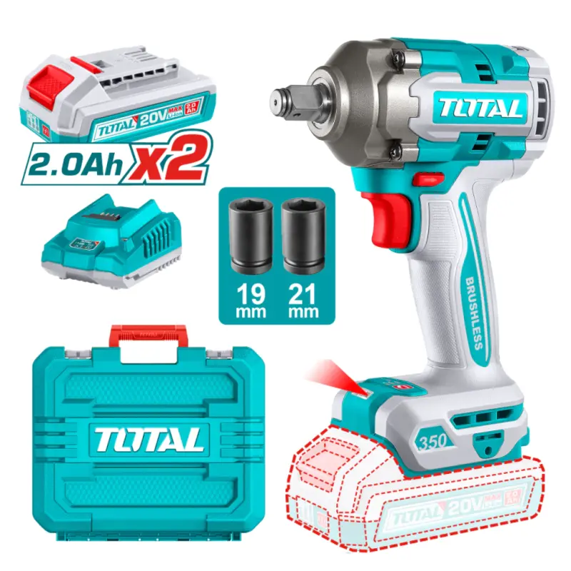 Llave de Impacto a Batería Total 20V Brushless 350 Nm TIWLI2035-4
