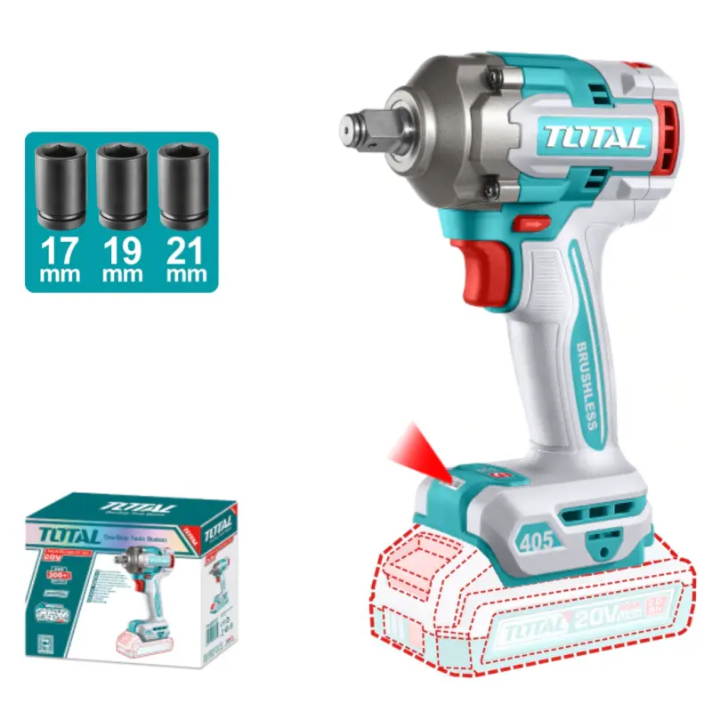 Llave de Impacto - 20V BL 405Nm Industrial TOTAL TIWLI20451