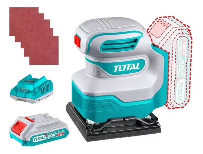 Lijadora de Palma Orbital 20V BL INDUSTRIAL TOTAL TSHSLI20241-4 con Cargador y Batería