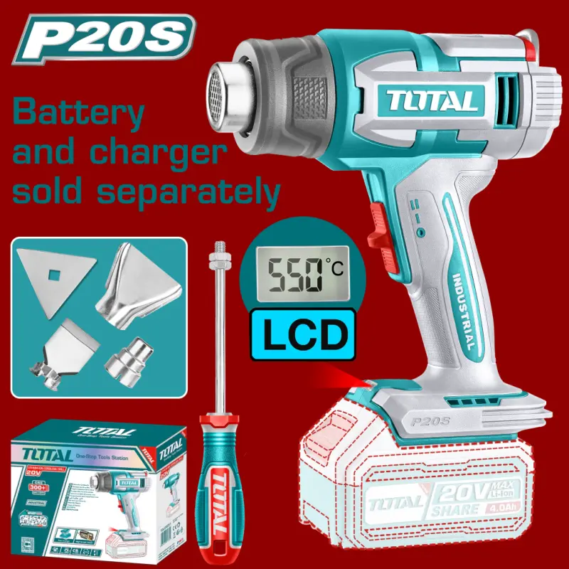 Pistola de Calor con Pantalla 20V INDUSTRIAL TOTAL TBLI2003