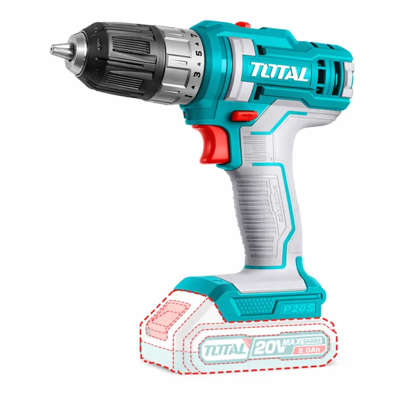 Taladro Inalambrico 20V 1500rpm 45Nm TOTAL TDLI200515
