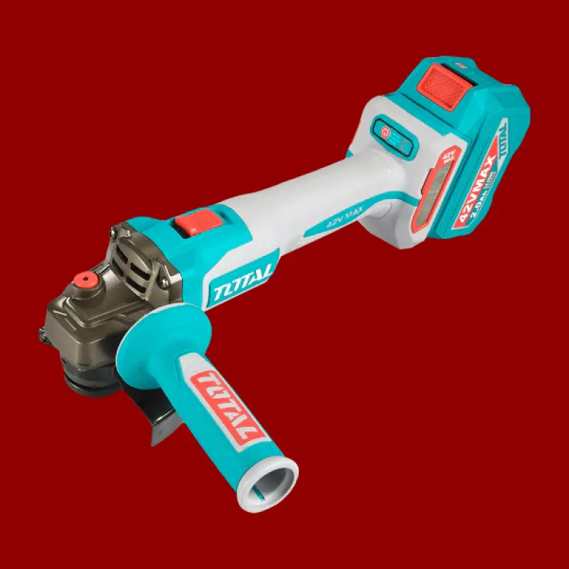 Amoladora Angular 42V BL 1080W 115mm INDUSTRIAL TOTAL TAGLI4108112-4 con Maletin Cargador y 2 Baterias 2Ah