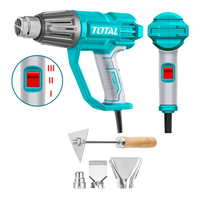 Pistola De Calor Total 2000w Boquilla Accesorios Profesional TB20078-4