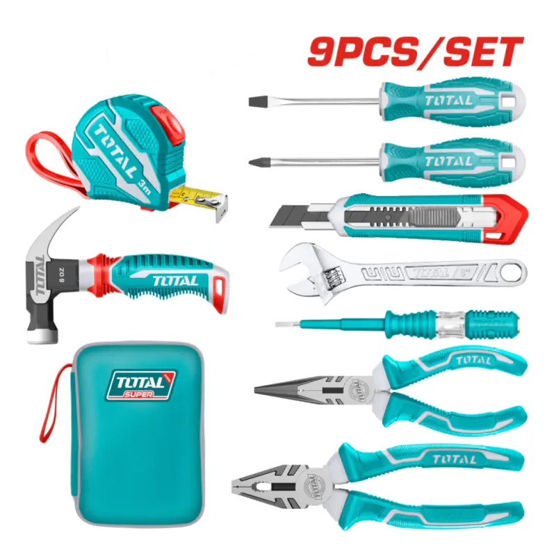 Set Juego Herramientas Y Cinta Metrica Incluye Estuche Total THKTHP90097-4
