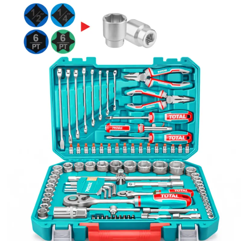 Caja de Herramientas de 100Pcs Industrial TOTAL THKTHP21006