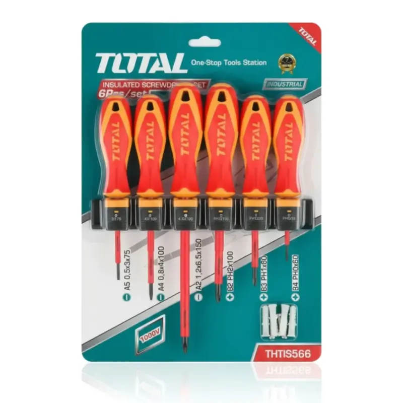 Set Kit Juego 6 Destornilladores Aislados Total THTIS566