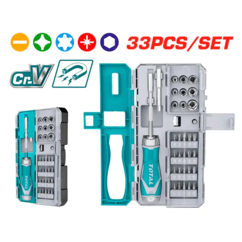 Set destornillador 33 puntas intercambiables Total TACSD30336