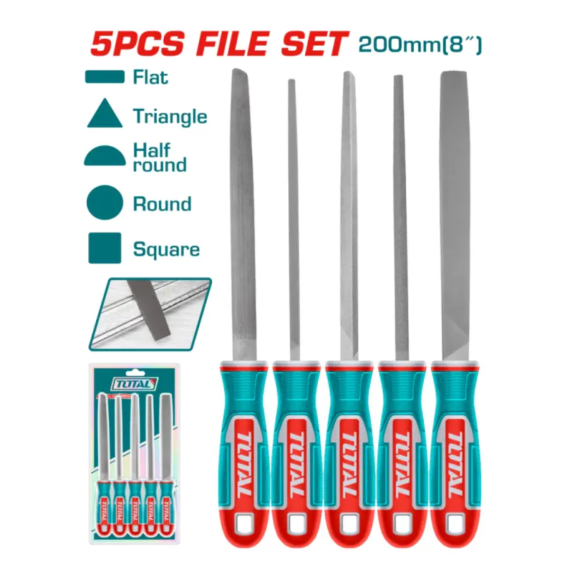 Kit Set Juego 5 Limas De Acero Total 200mm THT918516