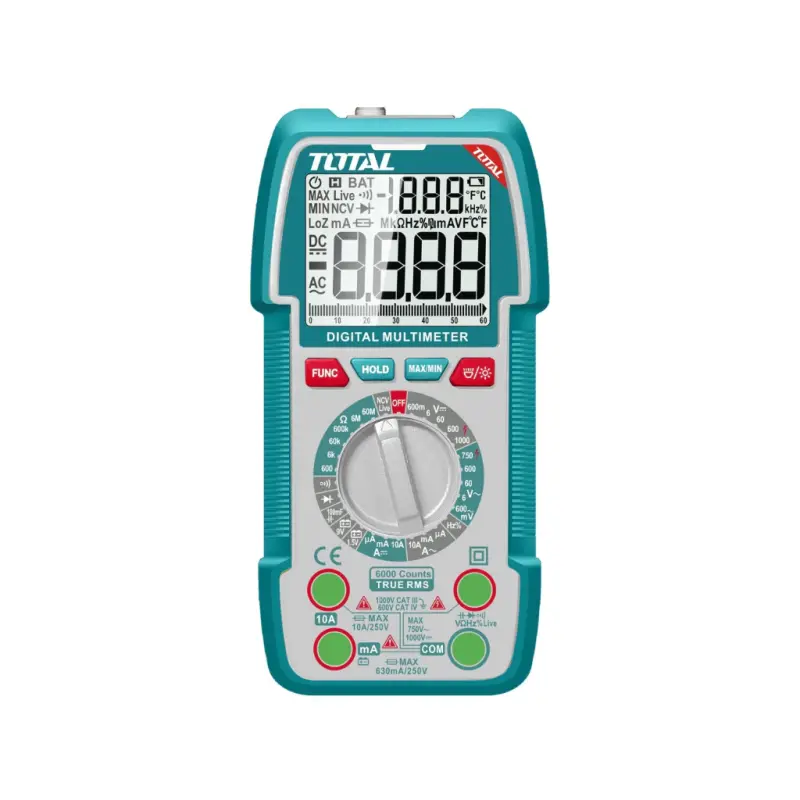 Multimetro Tester Digital 1000V 6000 Cuentas INDUSTRIAL TOTAL TMT5310002