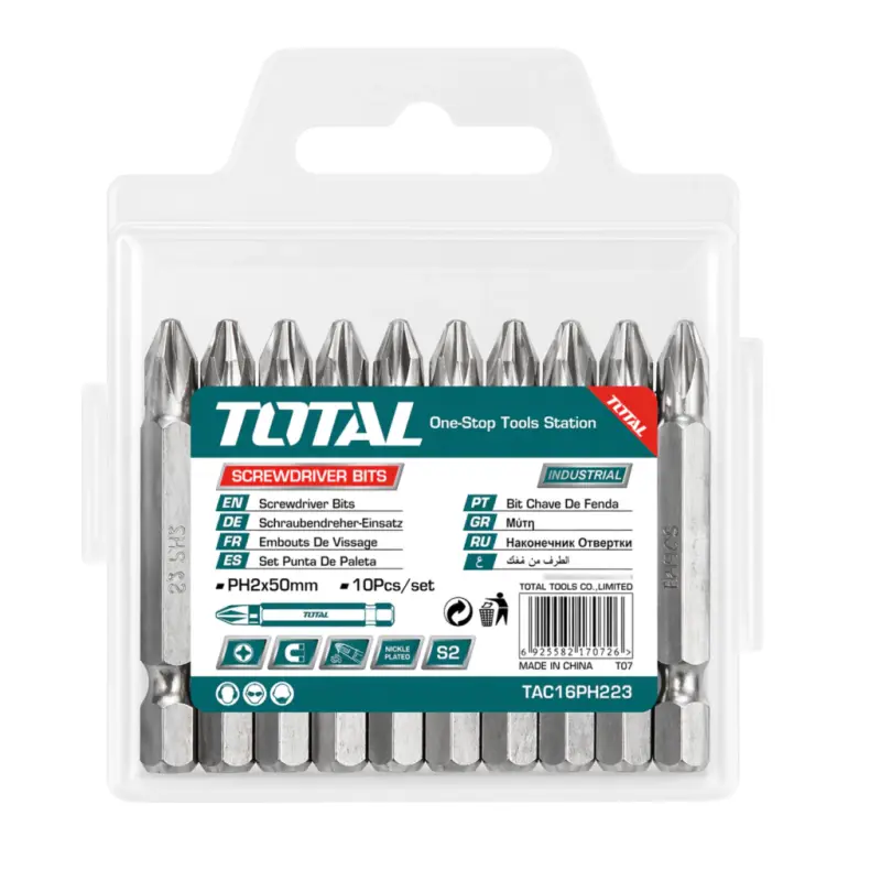 Set 10 Puntas PH2 para Atornillador TOTAL TAC16PH223