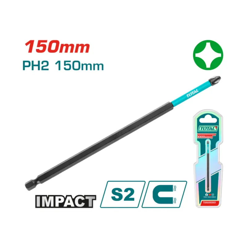 Punta PH2 (150mm) para Atornillador de Impacto TACIM71PH2150