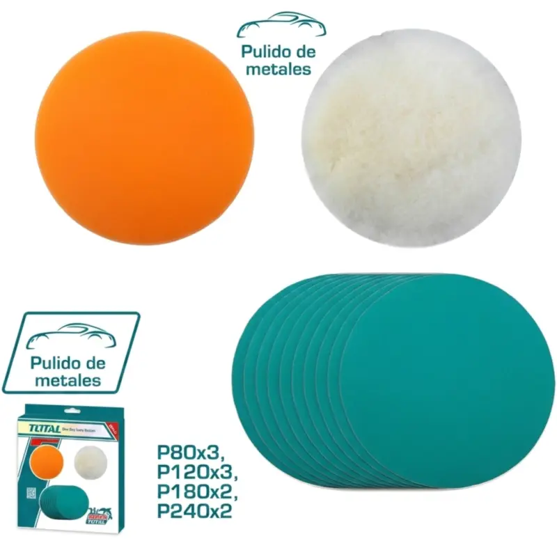 Set de 12 Accesorios para Pulidora Industrial TOTAL TAC18012